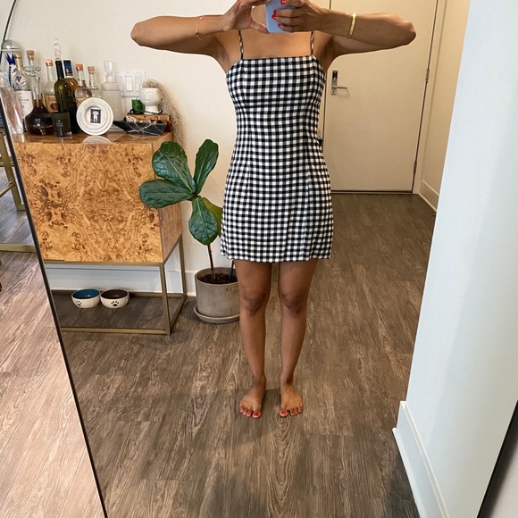 Spaghetti Strap Checkered Majorelle Dress XS - Picture 2 of 2